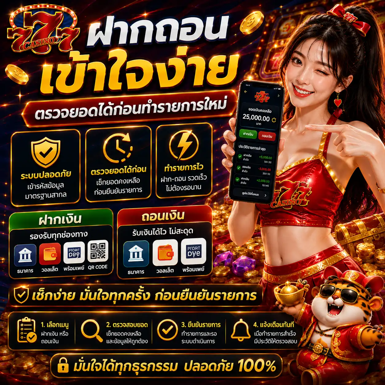 chokdee777 ฝากถอนควรเข้าใจง่าย ตรวจยอดได้ก่อนทำรายการใหม่