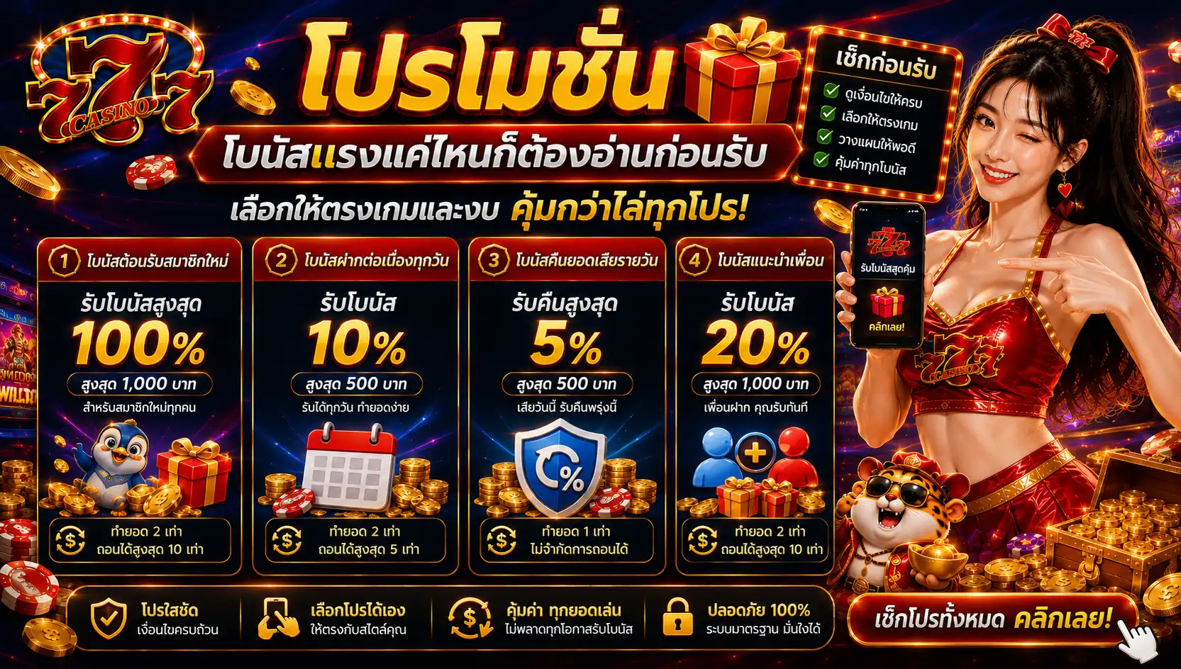 โปรโมชั่น chokdee777 โบนัสแรงแค่ไหนก็ต้องอ่านก่อนรับ